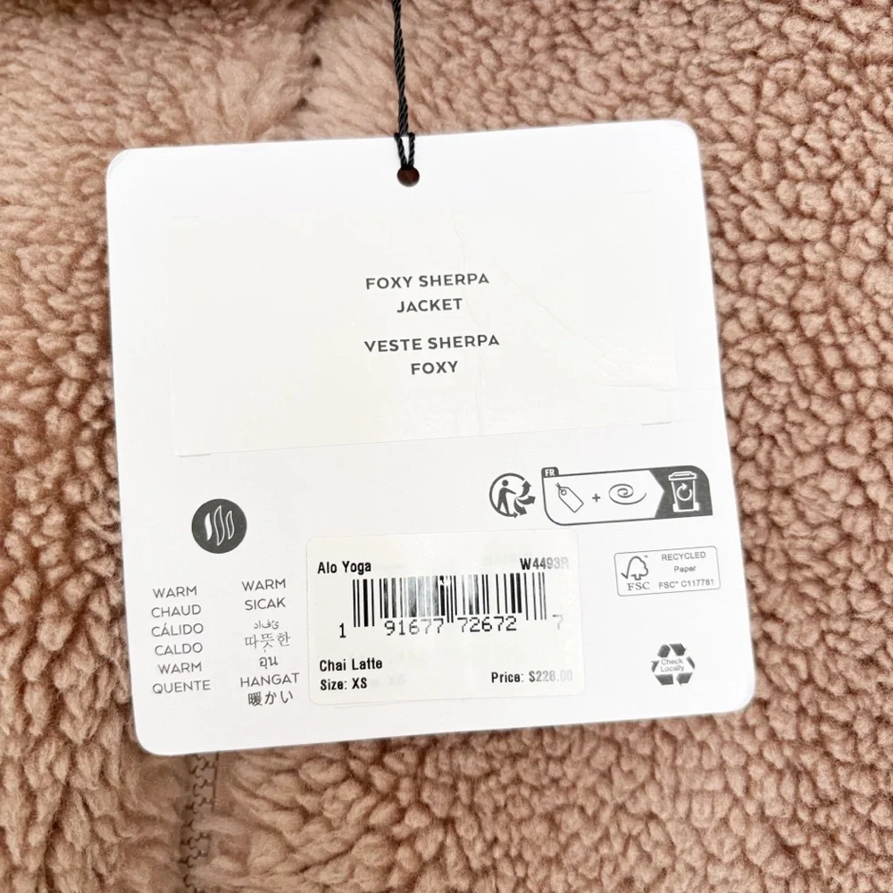 Alo Foxy Sherpa Jacket Chai Latte XS
